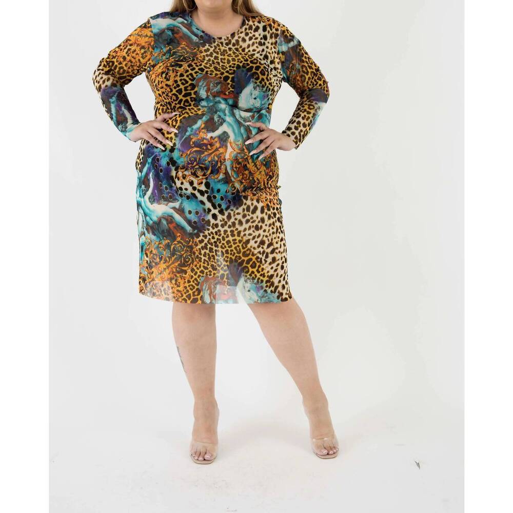 NEW SANTE GRACE the ghost mesh xray dress in multi